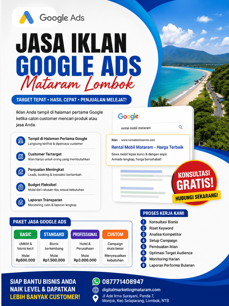 Jasa Iklan Google di Mataram, Lombok